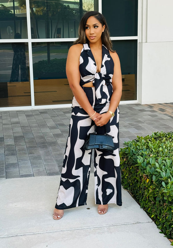 Kayli Linen Abstract Jumpsuit