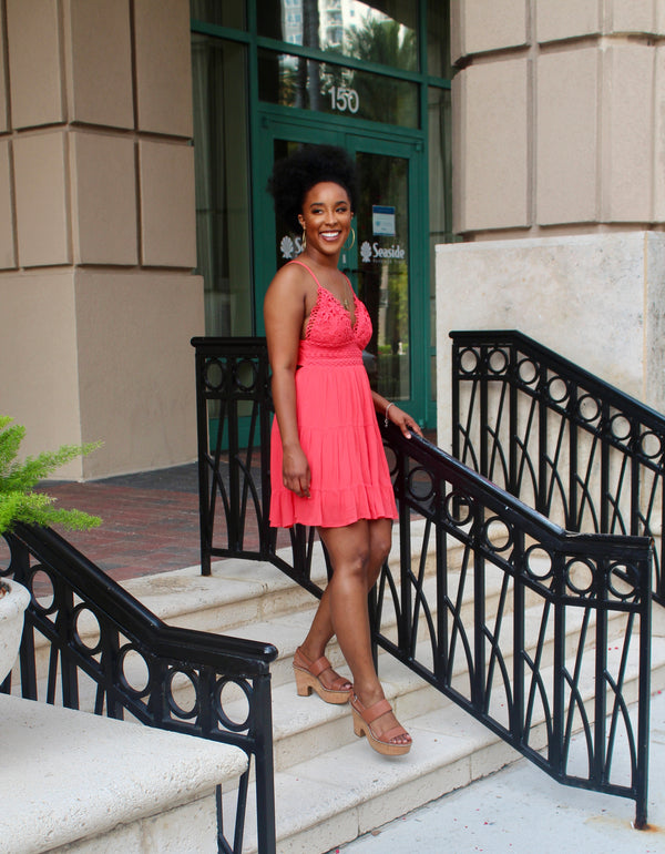 More Coral Please Mini Dress