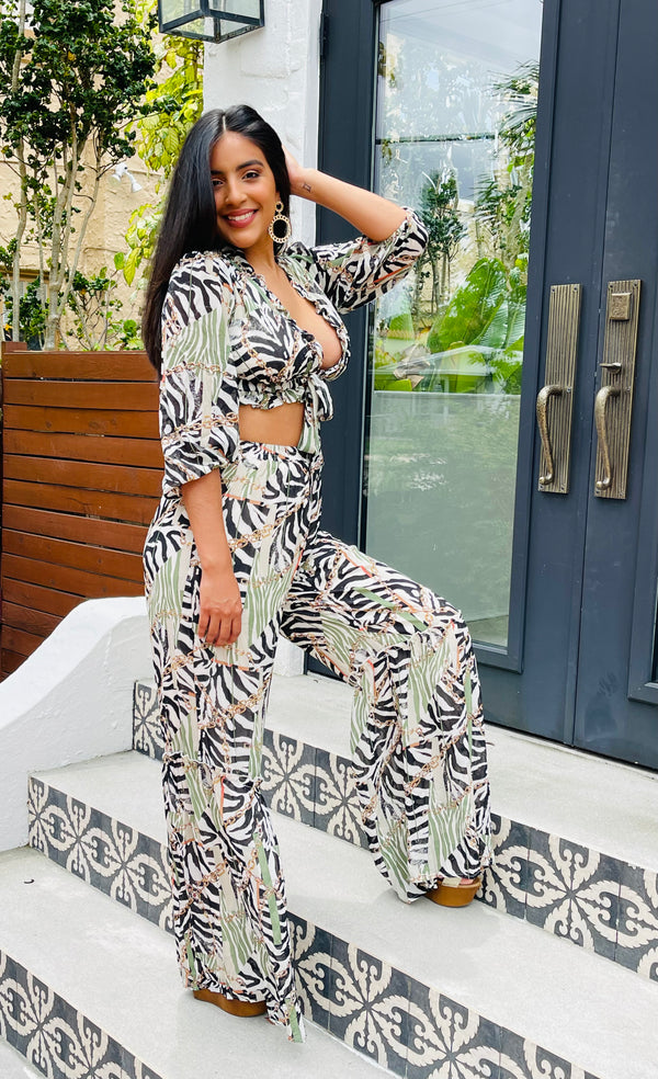 Two Piece Resort Wear Pants Set