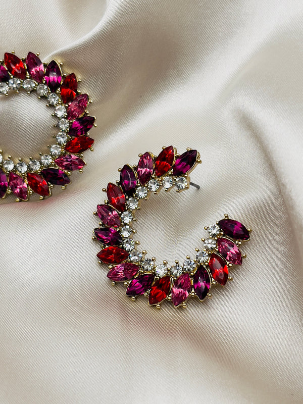 Crystal Rhinestone Hoop Earrings